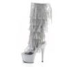 Pleaser ADORE-2024RSF Silver Platform Fringe Boots