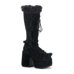 Demonia CAMEL-311 Black Vegan Chunky Knee High Boot