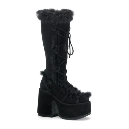 Demonia CAMEL-311 Black Vegan Chunky Knee High Boot