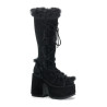 Demonia CAMEL-311 Black Vegan Chunky Knee High Boot