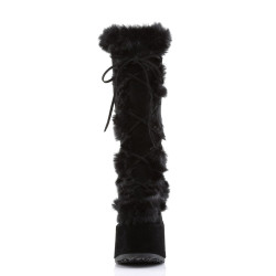 Demonia CAMEL-311 Black Vegan Chunky Knee High Boot