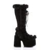 Demonia CAMEL-311 Black Vegan Chunky Knee High Boot