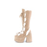 Demonia CAMEL-311 Camel Vegan Chunky Knee High Boot
