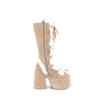 Demonia CAMEL-311 Camel Vegan Chunky Knee High Boot