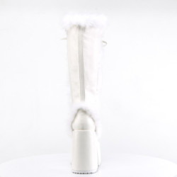 Demonia CAMEL-311 White Vegan Chunky Knee High Boot