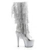 Pleaser ADORE-2024RSF Silver Platform Fringe Boots