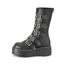 Demonia EMILY-330 Black Platform Buckle Boots Women