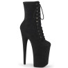 Pleaser INFINITY-1020FS Black Vegan Suede Ankle Boots