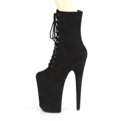 Pleaser INFINITY-1020FS Black Vegan Suede Ankle Boots