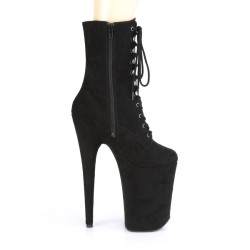 Pleaser INFINITY-1020FS Black Vegan Suede Ankle Boots
