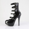 Bordello TEEZE-23 Black Glitter Patent Ankle Boots