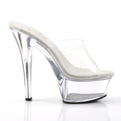 Pleaser KISS-201 Transparent High Heeled Mules Women