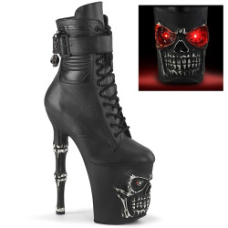 Pleaser RAPTURE-1020STR-LT Black Vegan Silver High Heels