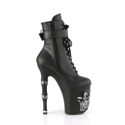 Pleaser RAPTURE-1020STR-LT Black Vegan Silver High Heels