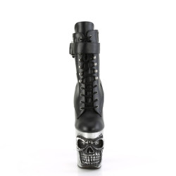 Pleaser RAPTURE-1020STR-LT Black Vegan Leather Silver