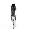 Pleaser RAPTURE-1020STR-LT Black Vegan Leather Silver