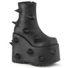 Demonia SLAY-77 Black Vegan Platform Ankle High Boots