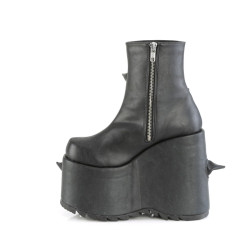 Demonia SLAY-77 Black Vegan Platform Ankle High Boots
