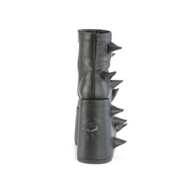 Demonia SLAY-77 Black Vegan Platform Ankle High Boots
