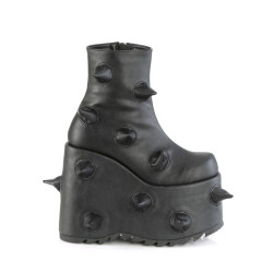 Demonia SLAY-77 Black Vegan Platform Ankle High Boots