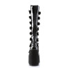 Demonia SWING-815 Black Patent Platform Knee High Boots