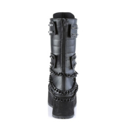 Demonia TRASHVILLE-138 Black Vegan Platform Men Boots