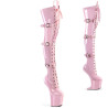 Pleaser CRAZE-3028 Rose Buckle Heelless Overknee Boots