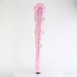 Pleaser CRAZE-3028 Rose Buckle Heelless Overknee Boots
