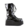 Demonia TRASHVILLE-205 Black Vegan Platform Men Boots