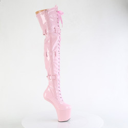 Pleaser CRAZE-3028 Rose Buckle Heelless Overknee Boots