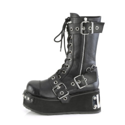 Demonia TRASHVILLE-250 Black Vegan Platform Knee Boots