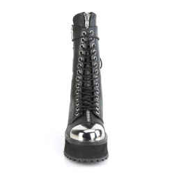 Demonia GRAVEDIGGER-14 Black Vegan Platform Men Boots