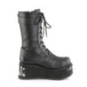 Demonia TRASHVILLE-250 Black Vegan Platform Knee Boots