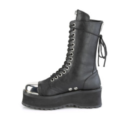 Demonia GRAVEDIGGER-14 Black Vegan Platform Men Boots