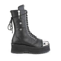 Demonia GRAVEDIGGER-14 Black Vegan Platform Men Boots