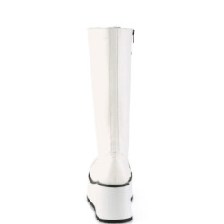 Demonia TRASHVILLE-502 White Vegan Platform Men Boots