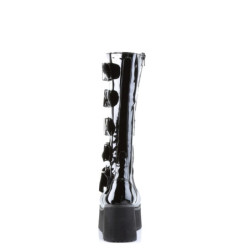 Demonia TRASHVILLE-518 Black Patent Platform Men Boots