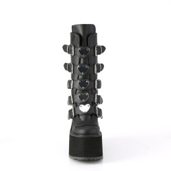 Demonia SWING-230 Black Vegan Platform Buckle Boots