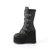 Demonia SWING-230 Black Vegan Platform Buckle Boots