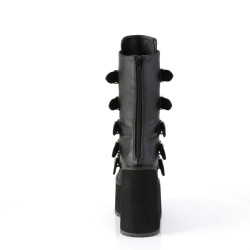 Demonia SWING-230 Black Vegan Platform Buckle Boots
