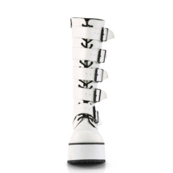 Demonia TRASHVILLE-518 White Vegan Platform Men Boots