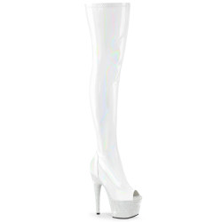 Pleaser BEJEWELED-3011-7 White Hologram Patent Strass
