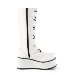 Demonia TRASHVILLE-518 White Vegan Platform Men Boots
