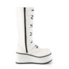 Demonia TRASHVILLE-518 White Vegan Platform Men Boots