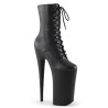 Pleaser BEYOND-1020 Black Vegan Leather Ankle Boots