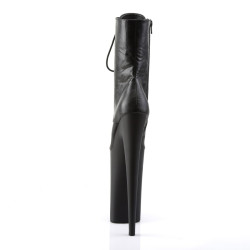 Pleaser BEYOND-1020 Black Vegan Leather Ankle Boots