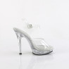 Fabulicious LIP-108MG Clear High Heeled Bridal Sandals