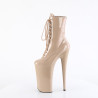 Pleaser BEYOND-1020 Nude Patent High Heeled Ankle Boots