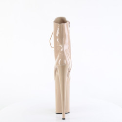 Pleaser BEYOND-1020 Nude Patent High Heeled Ankle Boots