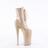 Pleaser BEYOND-1020 Nude Patent High Heeled Ankle Boots
